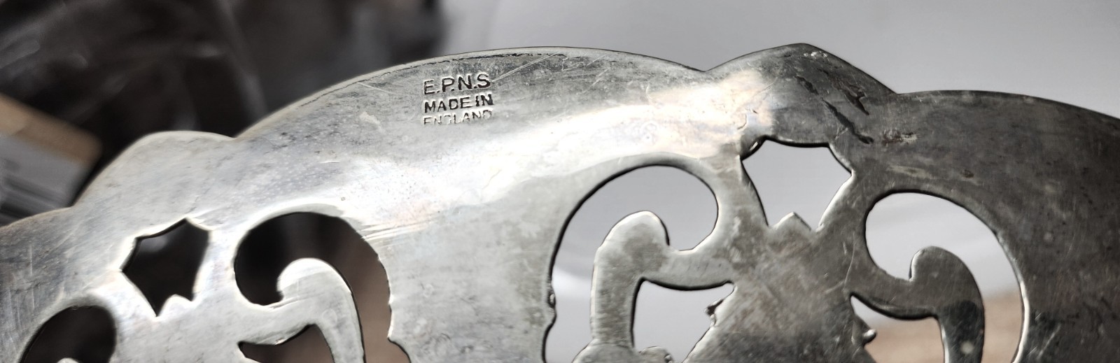 Antique VTG Quartered Silver Plated Appetizer Dessert 9" Serving Dish Hallmarks