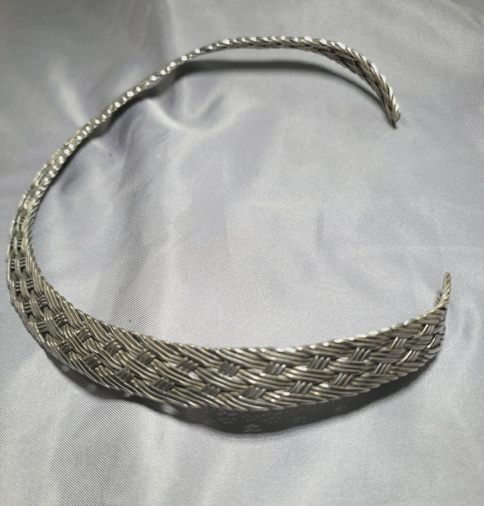 Mexico Sterling .925 SOLID Basket Weave Collar Choker Signed JTE