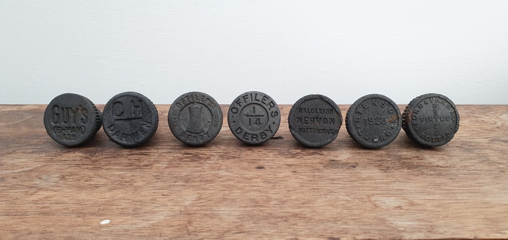 VINTAGE VULCANITE BOTTLE STOPPERS X 7 SEE DESCRIPTION