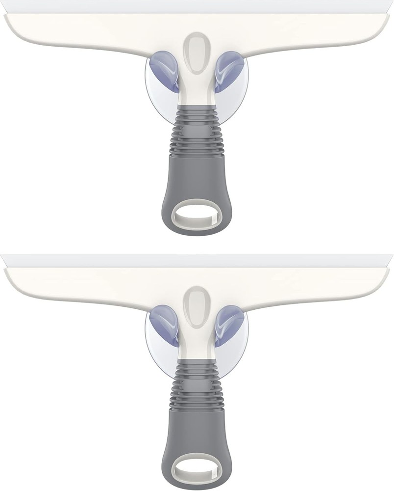 Multi-Purpose Silicon Squeegee, Suction Hook, 10 inch, White & Gray, 1 Pack