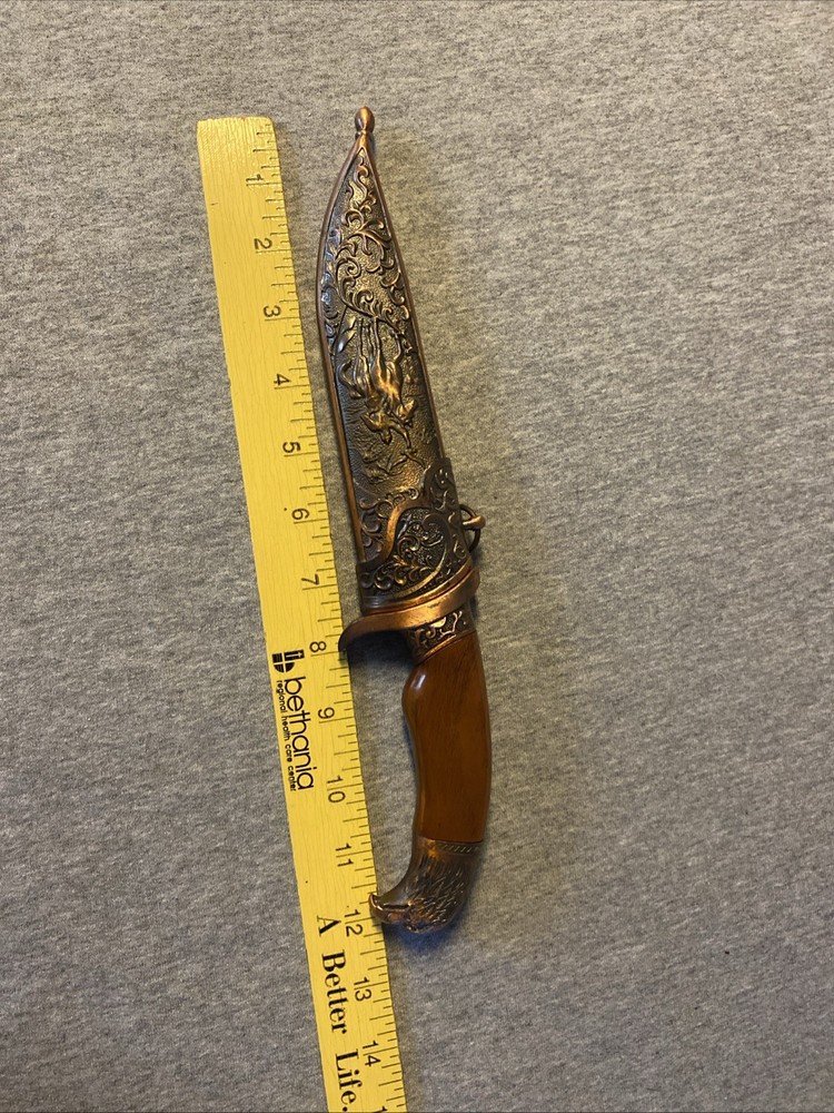 EAGLE HEAD Fixed Blade 13" MEDIEVAL DAGGER & Sheath Renaissance Vintage