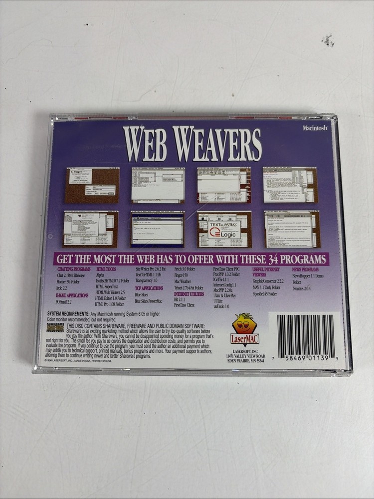 Macintosh Web Weavers 1996 Lasersoft Inc LaserMac CD ROM