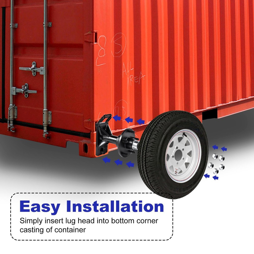 2 Pcs Shipping Container Wheels 5.5-Lug Wheels Kit, Shipping Container Accessor
