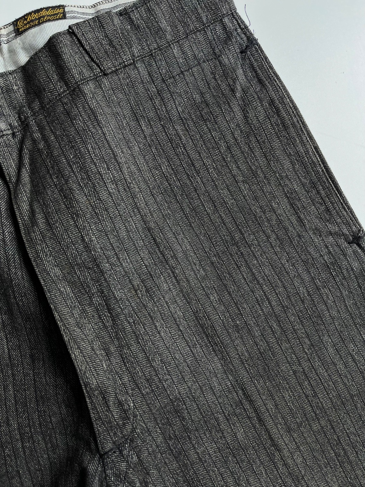 Vintage 1940s 1950s French Work Pants Salt Pepper Made in France size 32 x 29