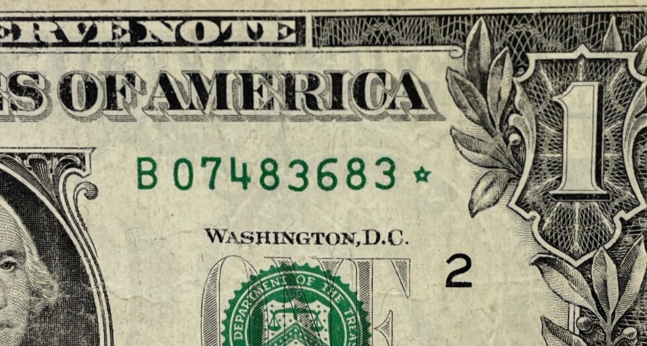 2013 B Duplicate Serial Number Error $1 B 07483683* Fort Worth Texas Star Note