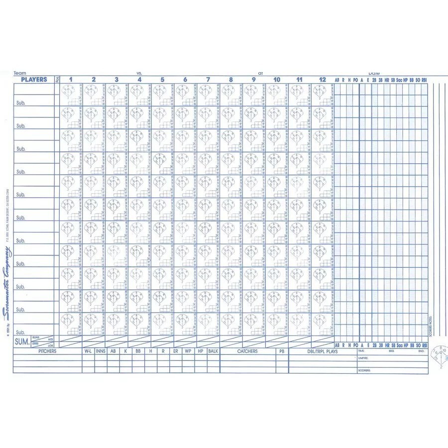 CS Peterson Scoremaster Baseball Softball Scorebook - OFFICIAL - Made in the USA