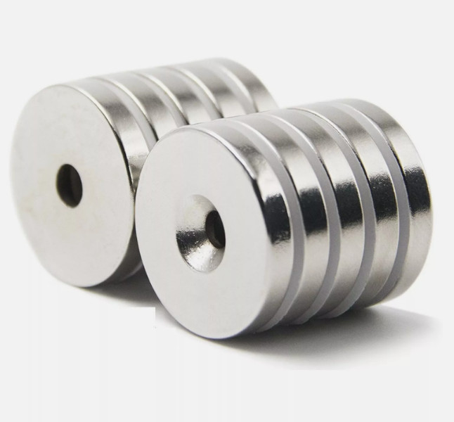 Countersunk Ring Round Disc Strong Magnet N35 Rare Earth NdFeB Magnet With Hole