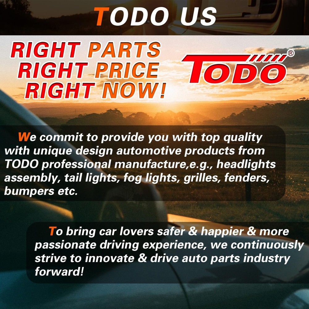TODO Headlight Compatible with Equinox Headlamp 2010-2015 Left Driver+Right P...
