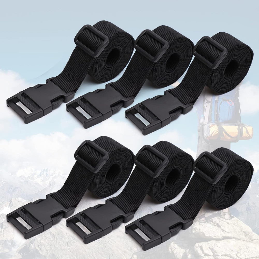 6 Pack Nylon Tie down Straps 1" X 60" Lashing Straps with Quick Release Adjustab