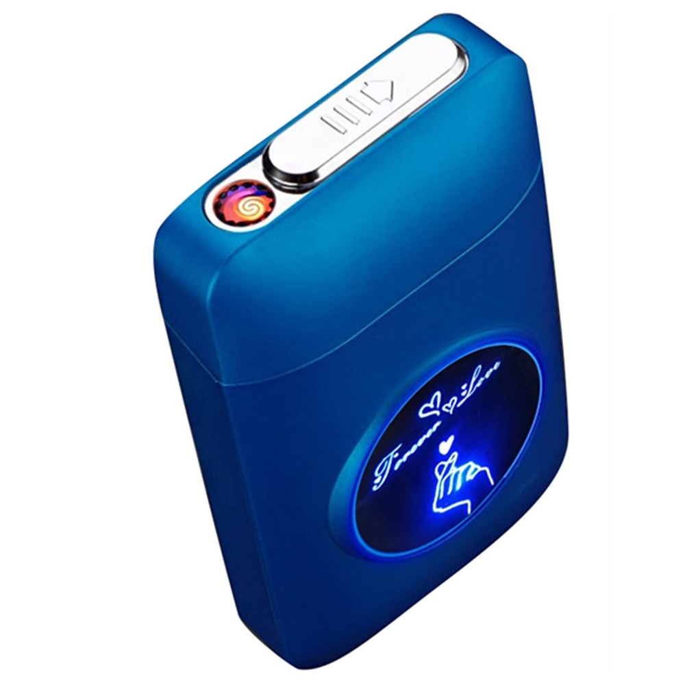 Cigarette Case with Lighter, 19pcs Regular Size Cigarettes Holder Box King Si...