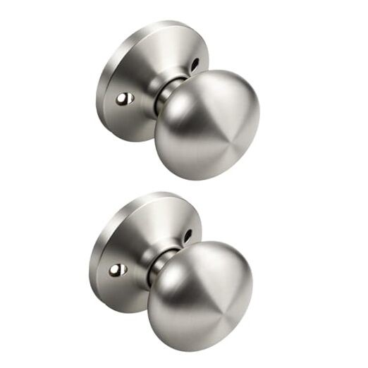 Dummy Door Knobs, Interior Single Sided Door Knob Round Dummy 2 Brushed Nickel