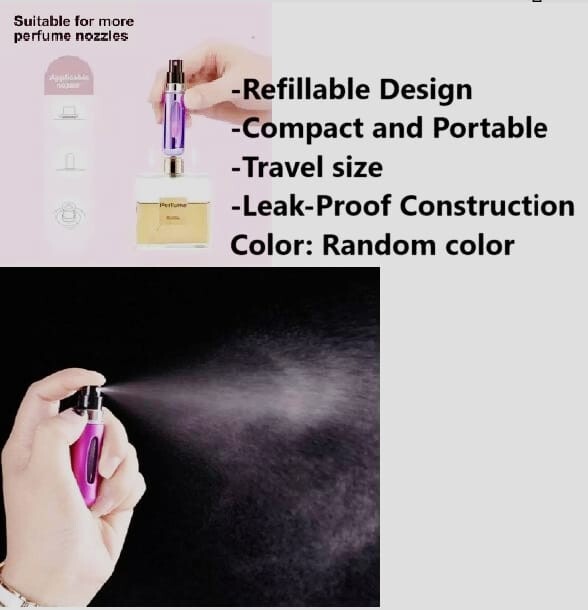 Perfume Atomizer Bottle- Portable Mini Refillable Spray Pump 5ml (4 PCs)