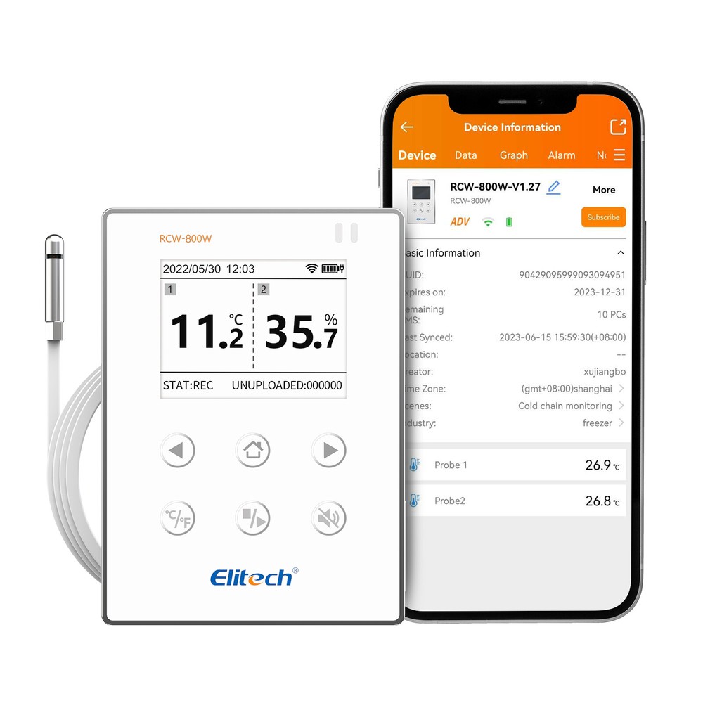 Elitech Temperature Humidity Data Logger WiFi Remote Recorder Cloud RCW-800W-THE
