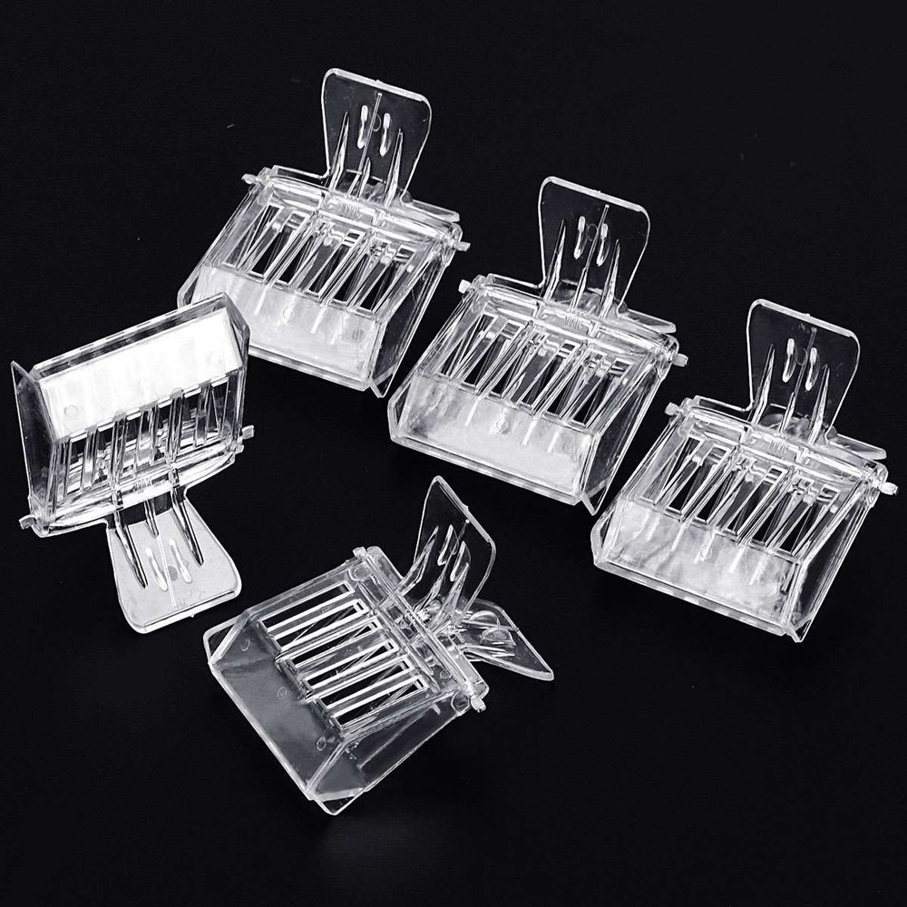 5PCS Beekeeping Queen Bee Cage Catcher Clips Plastic Transparent Set