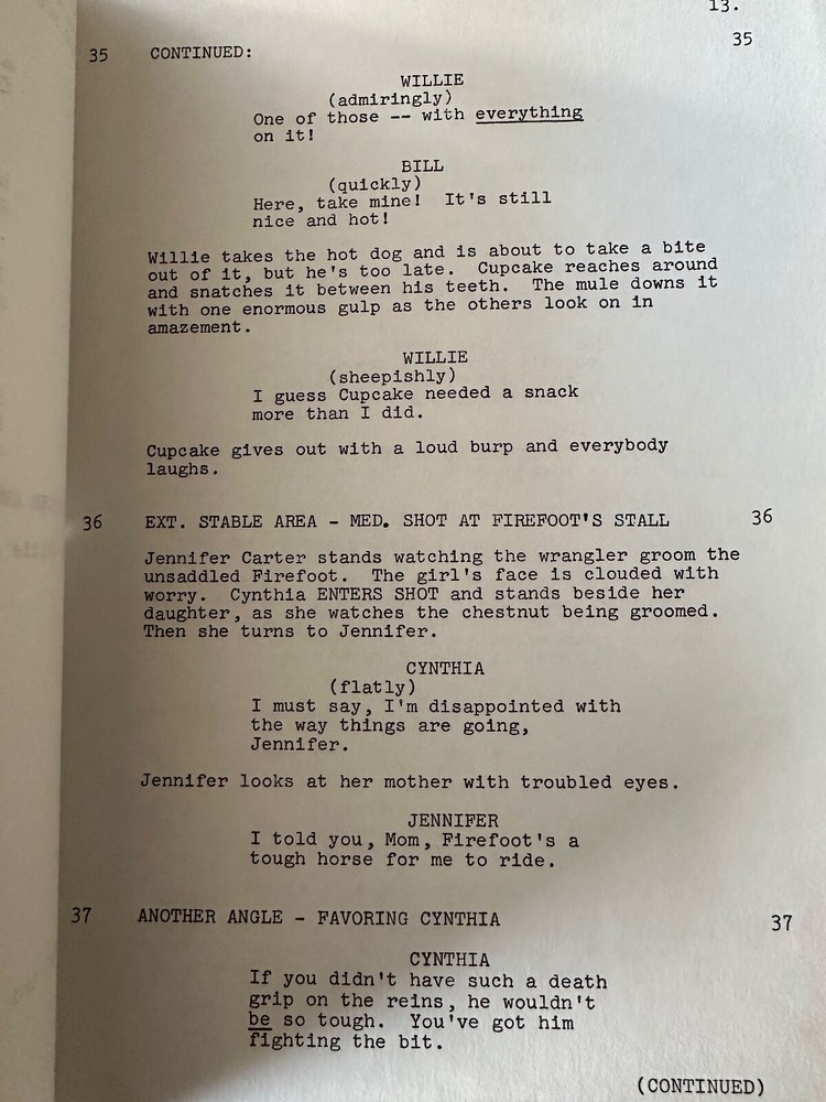 Thunder and the TRI COUNTRY JUNIOR RODEO ORIGINAL TV SHOW SCRIPT