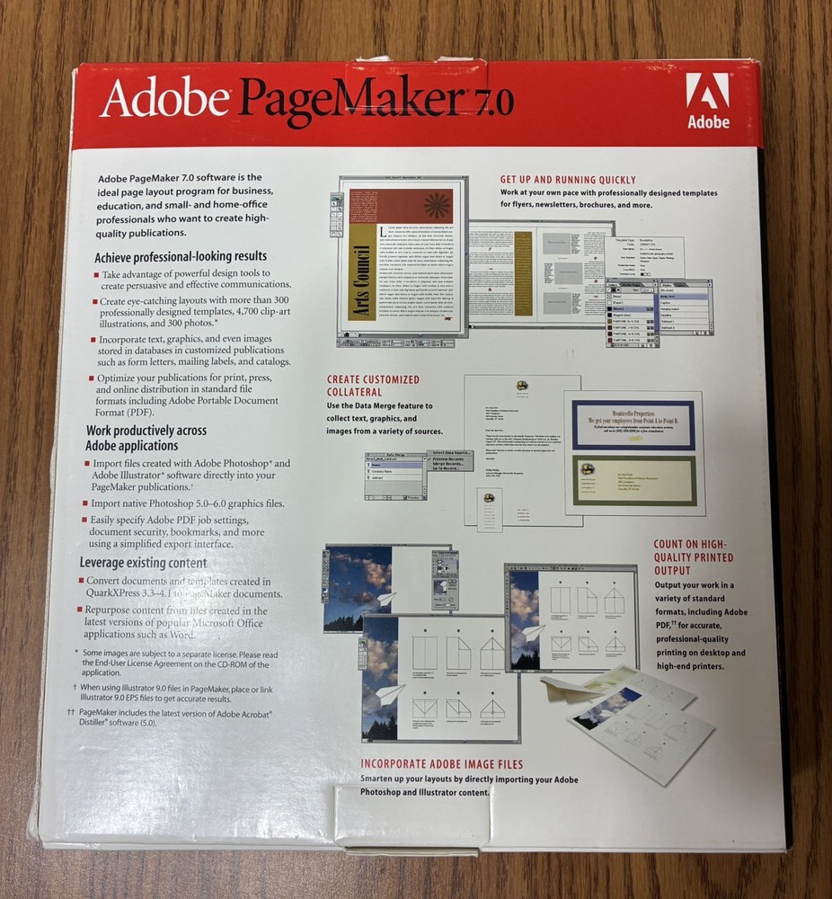 Adobe PageMaker 7.0 Education Version for Macintosh MAC 2 Disc Set with Serial #