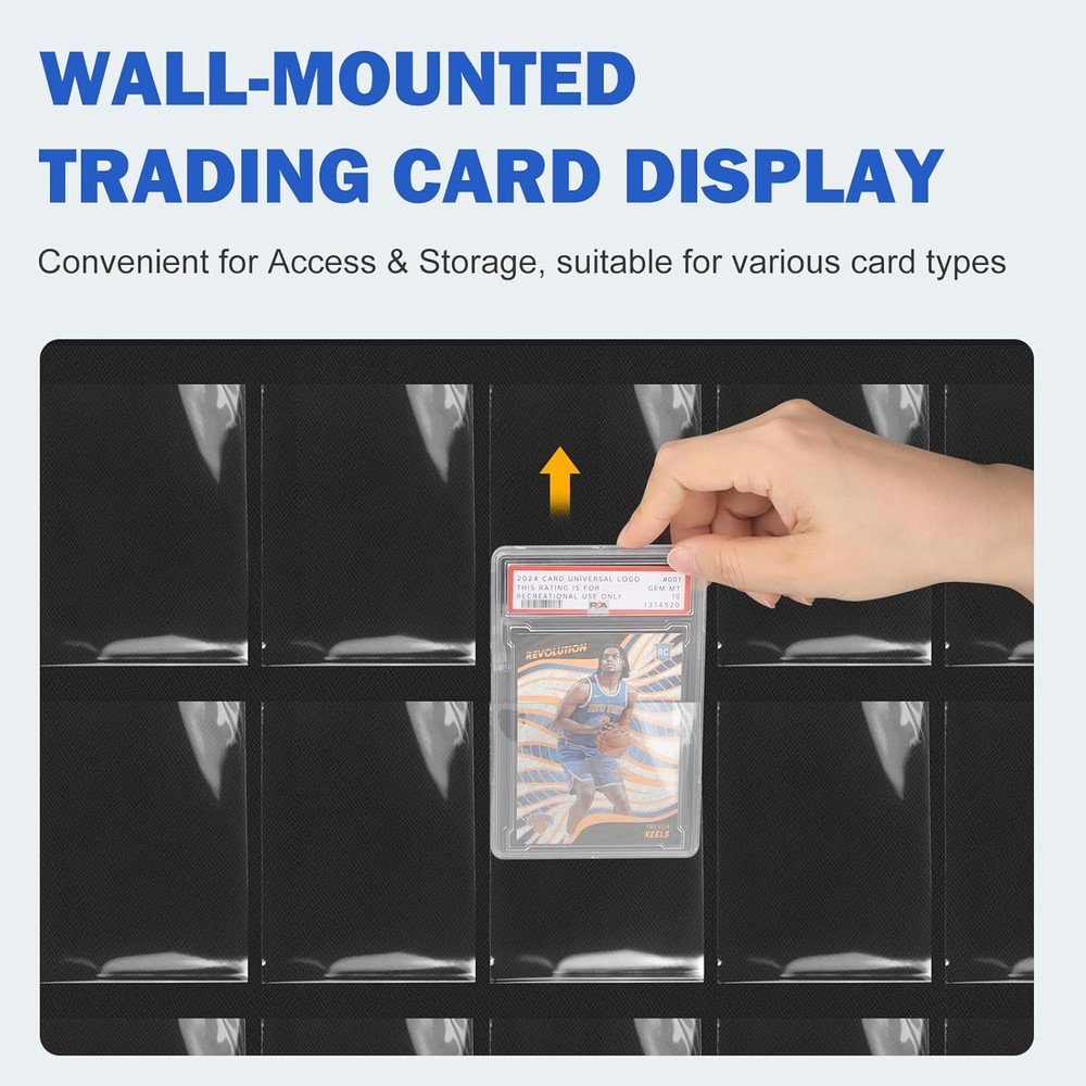 30-Card Wall-Mount Display Case for PSA & BGS Sports Cards - Black