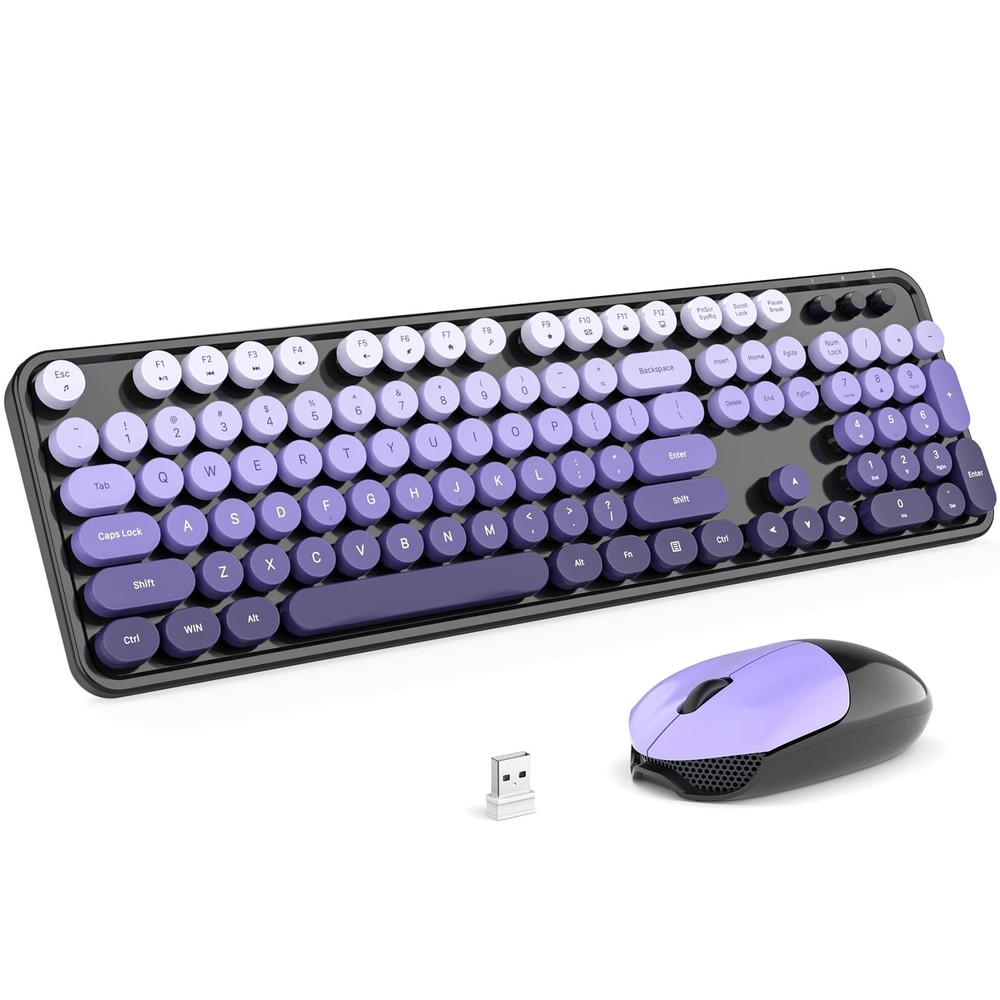 MOFII Wireless Computer Keyboard and Mouse Combo, Typewriter Full Size Keyboa...