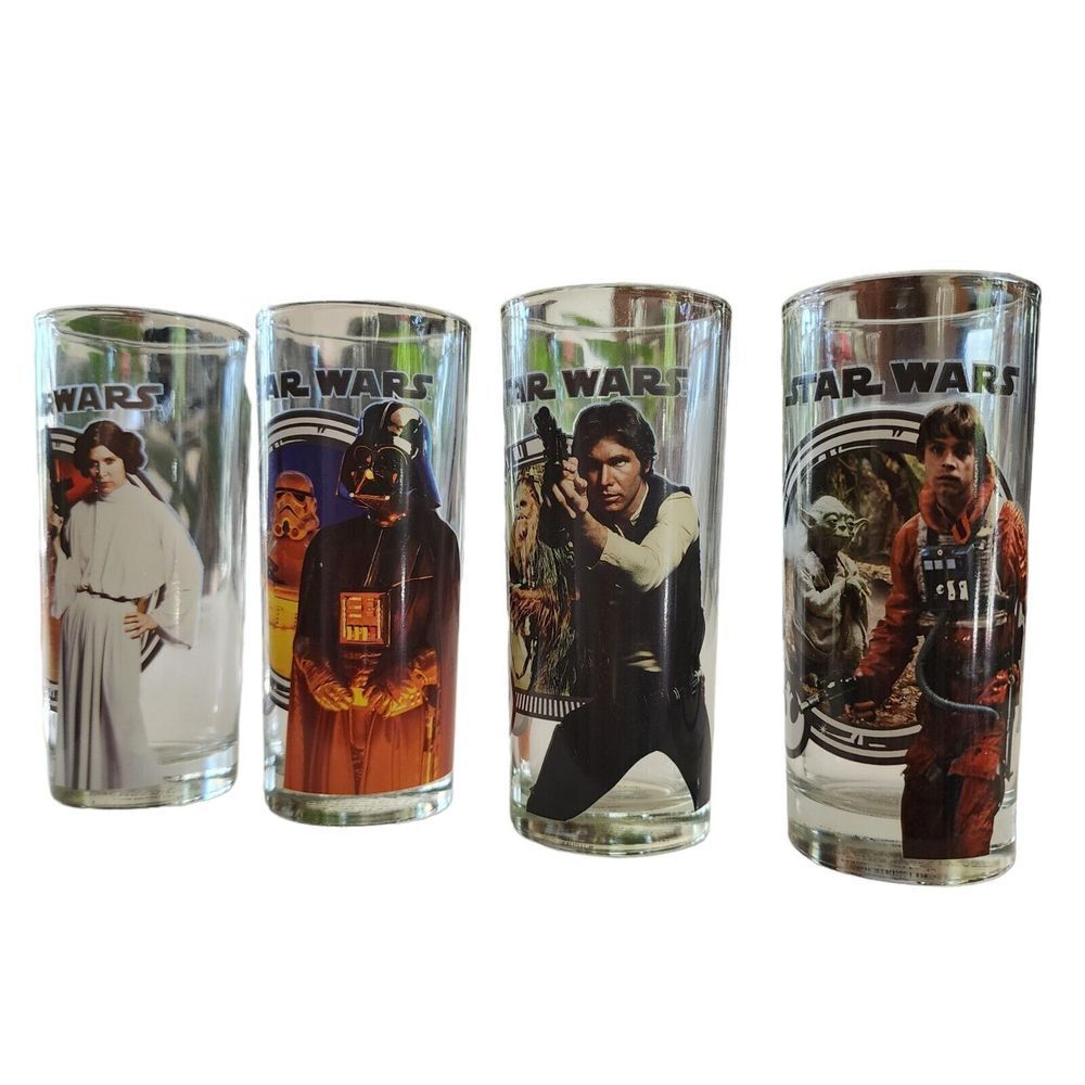 Star Wars 2013 Lucas Films Printed Glass Set 4 Pcs 10oz Drinkware