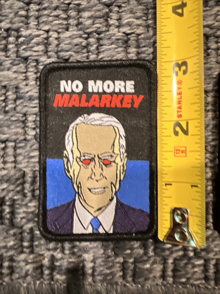 Dark Brandon “No More Malarkey” Patch With Hook Backing