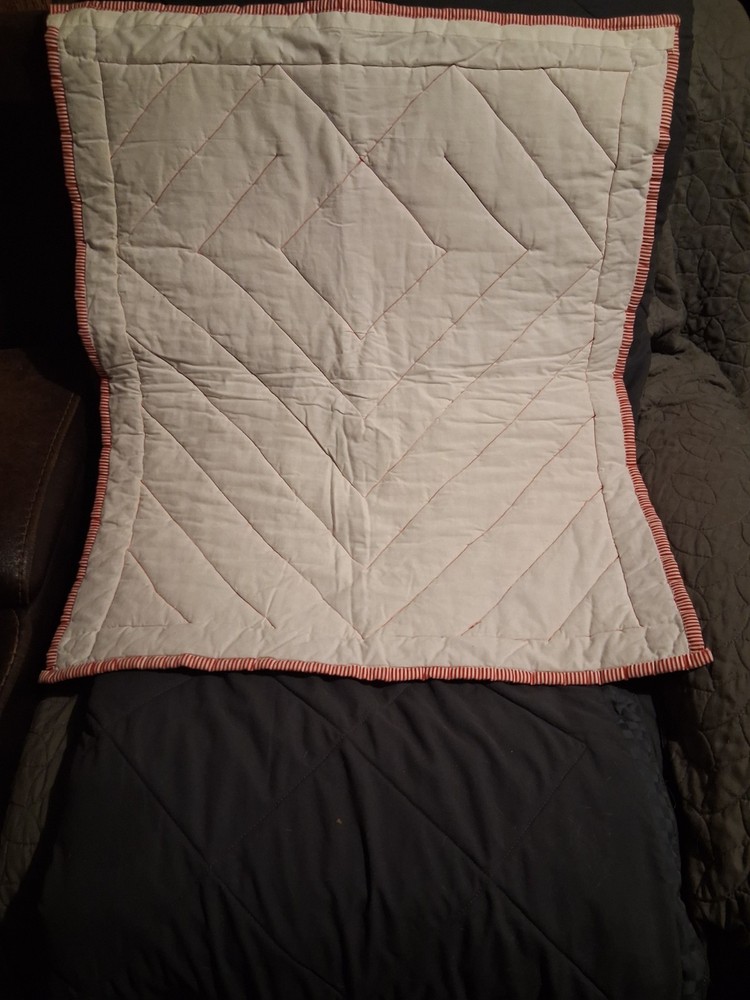 1 Handmade Quilt Sections, Red & White Hearts Design