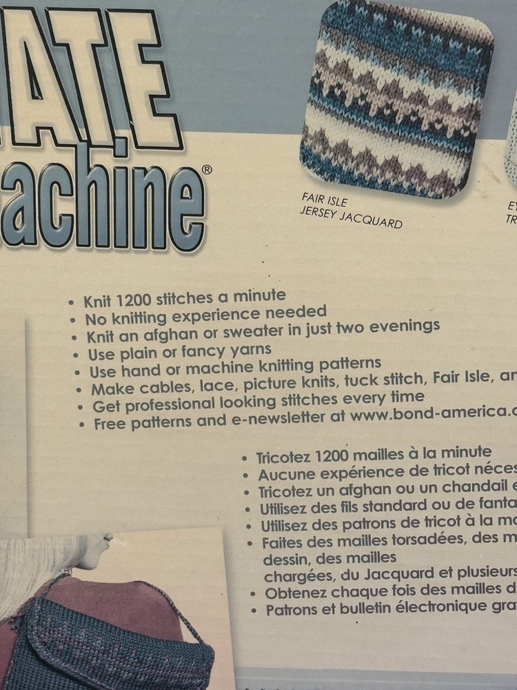Bond Ultimate Sweater Knitting Machine NO DVD