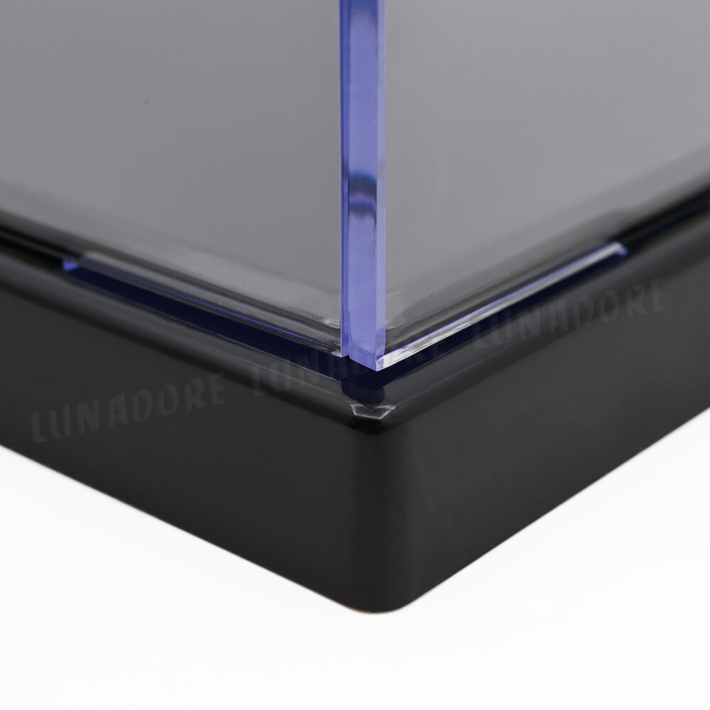 US 11.8"H Large Acrylic Display Case Self-Install Box Plastic Base Dustproof UV