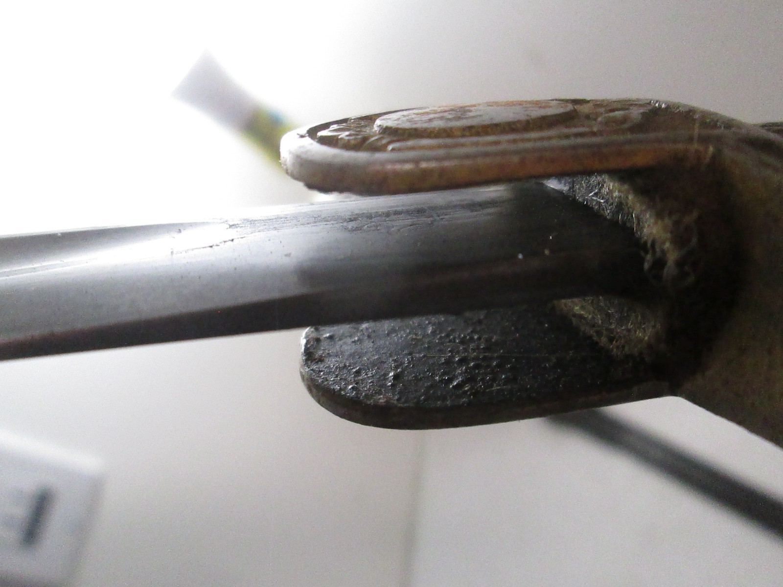 WWI GERMAN RUBY EYES LION HEAD DRESS CAVALRY SWORD & SCABBARD EICKHORN MAKER Y51