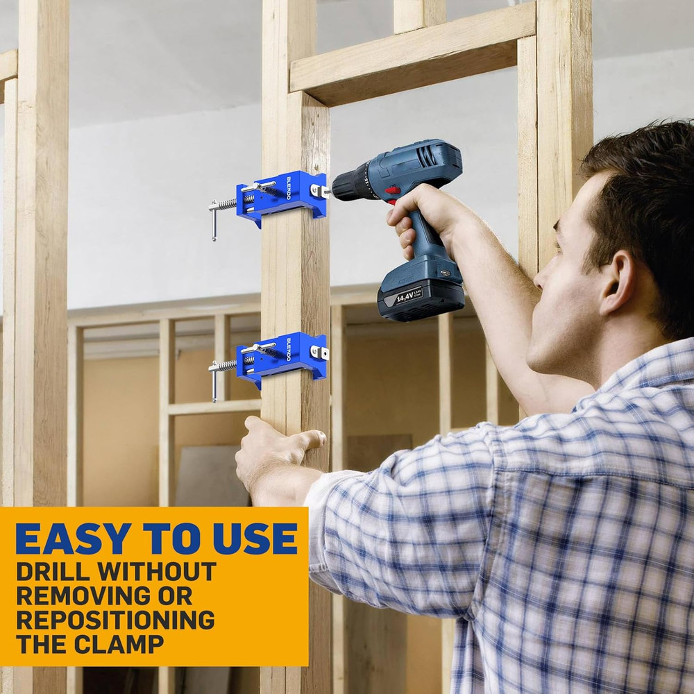 2 Pack Cabinet Clamps for Installation, Solid Drilling Tool with Pilot Hole Guid