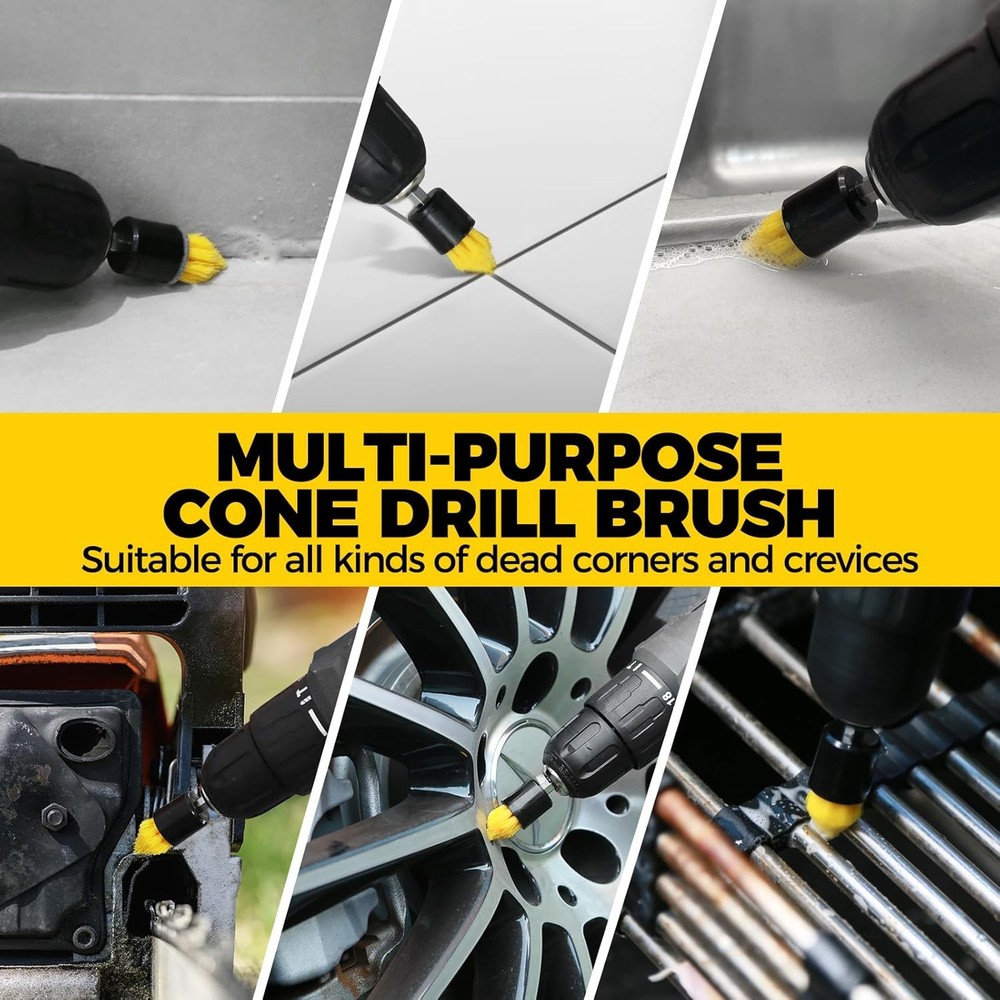 30Pack Drill Brush Attachments Set, Scrubber Pads & Sponge, with long Attachment