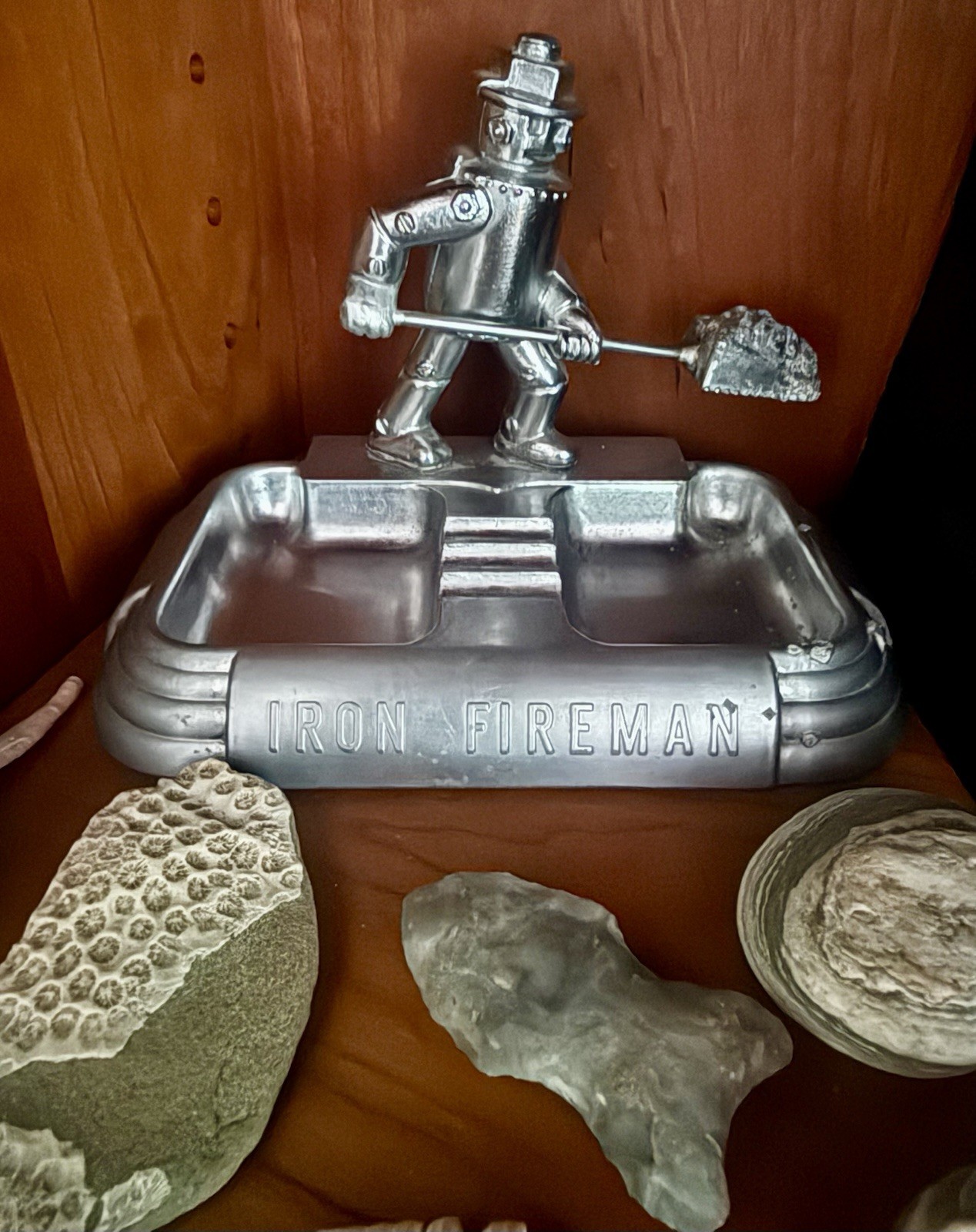 1920’s Art Deco Fireman Pen Holder Tray Trinket Dish Calling Card Cigar Ashtray