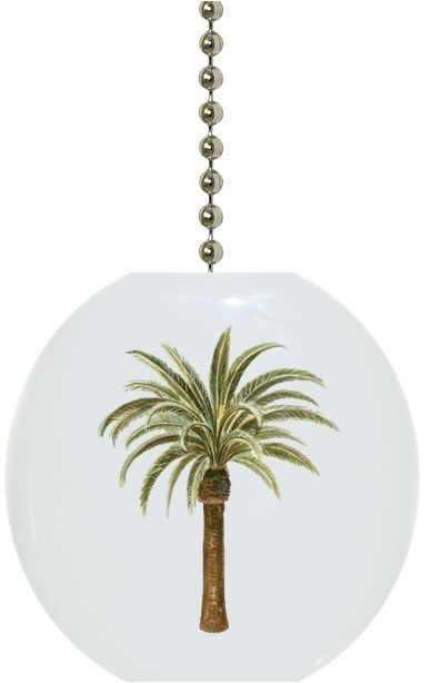 Palm Tree Tropical Solid CERAMIC Ceiling Fan Light Lamp Pull