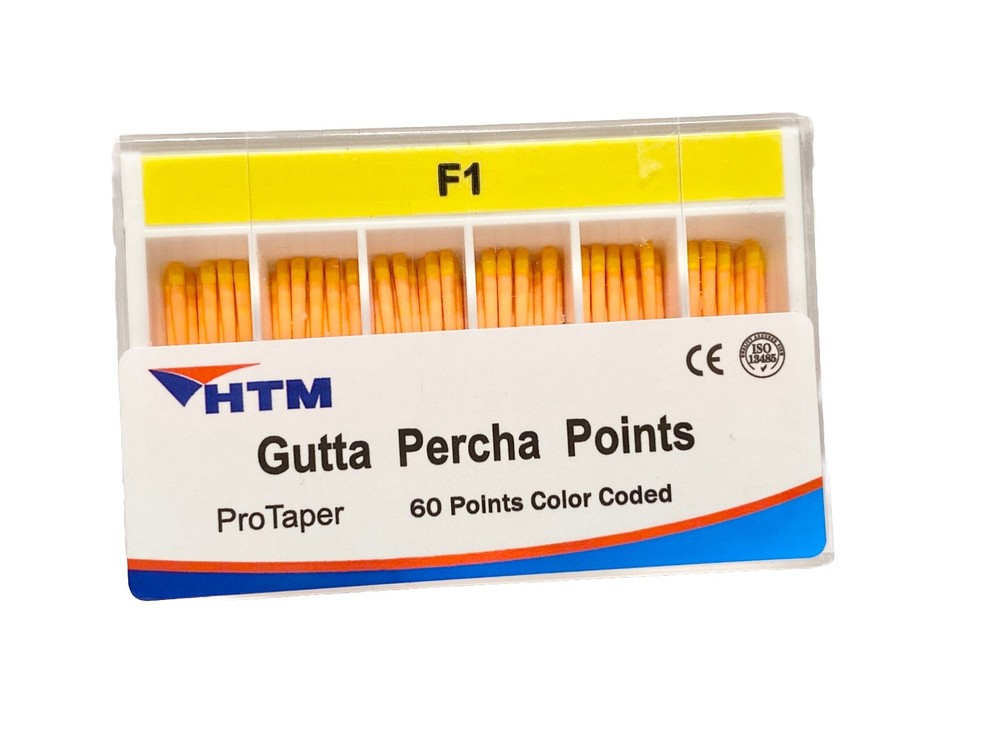 HTM Pro Taper Gutta Percha Points 60 pcs Box.