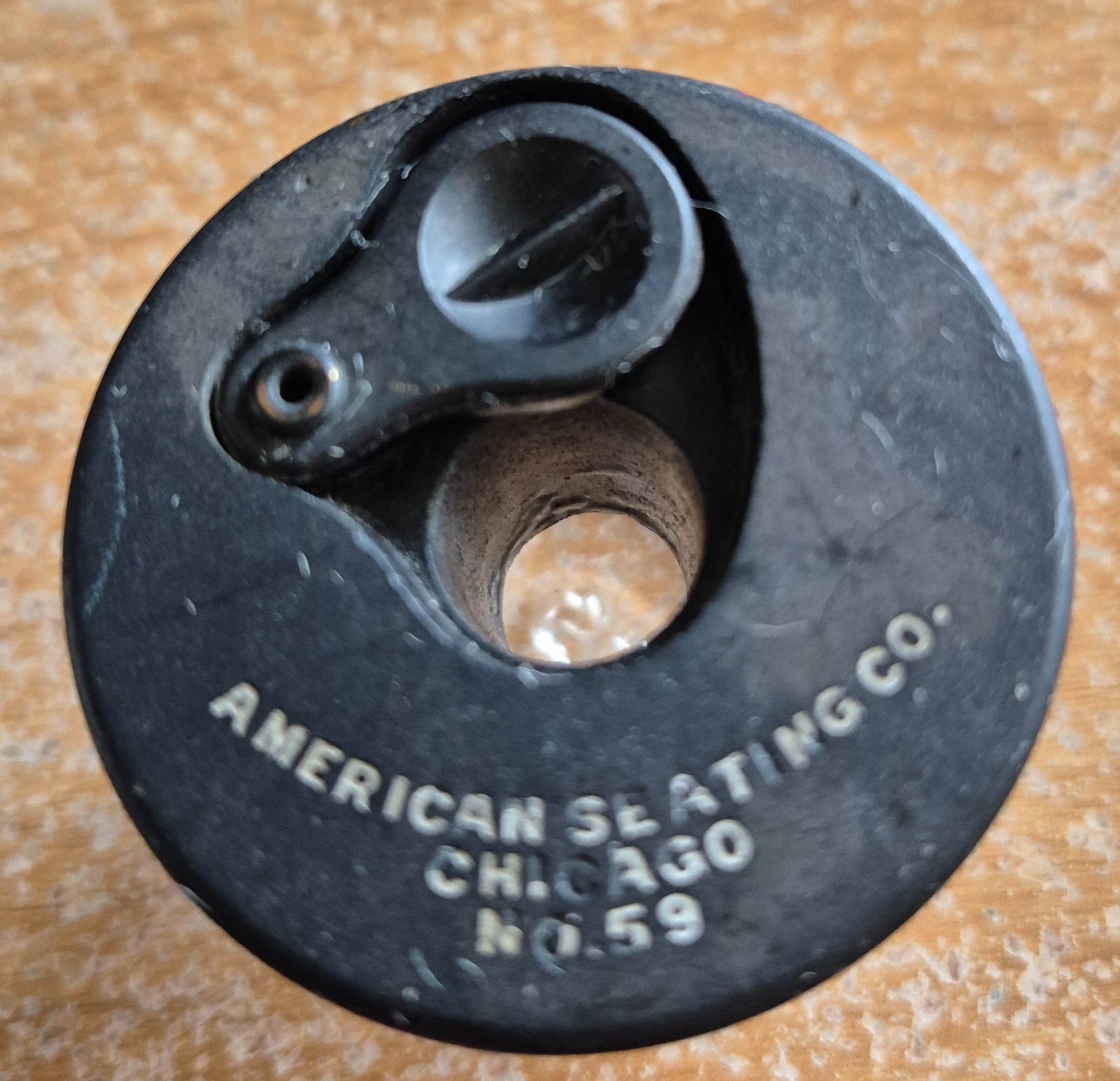A vintage American Seating Co. InkWell No. 59