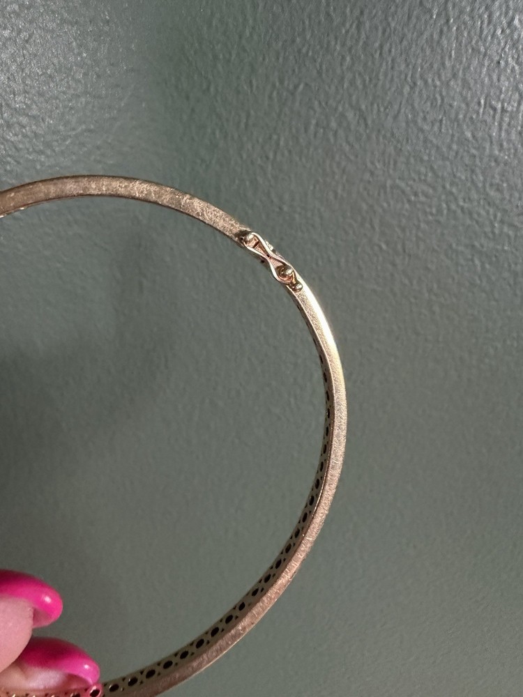 14k Gold Plain Hinged Bangle