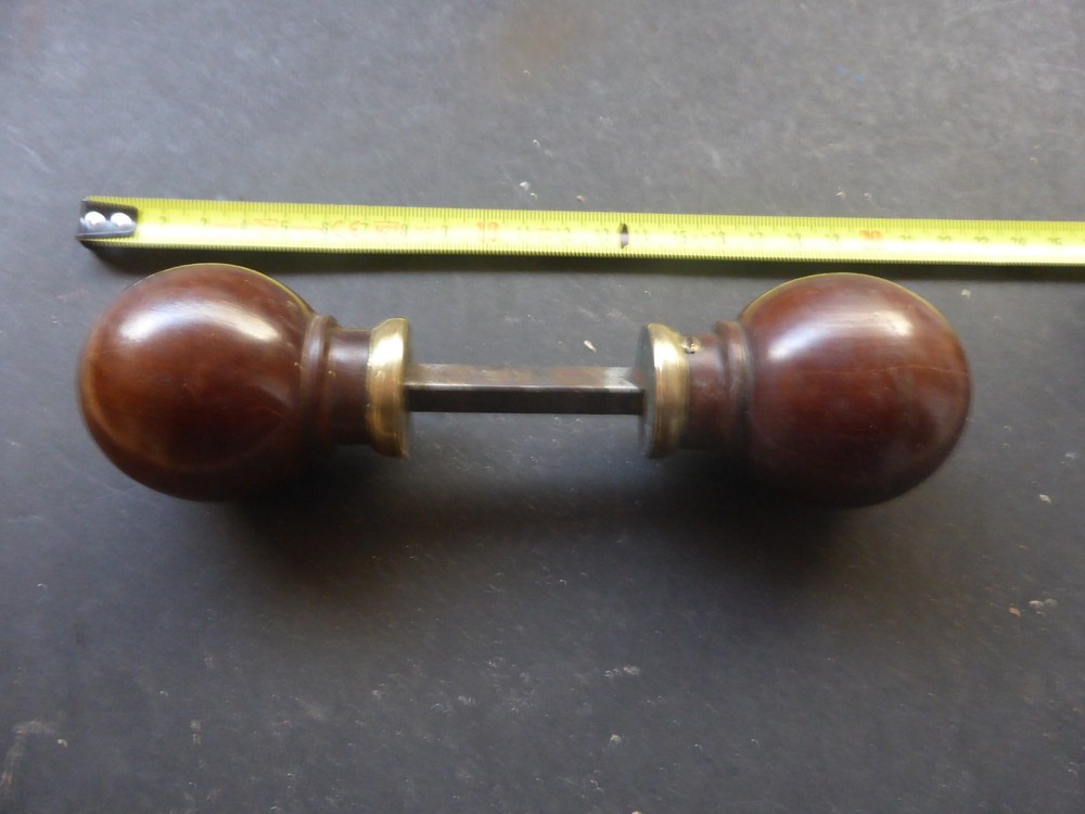 vintage mahogany /brass door knobs