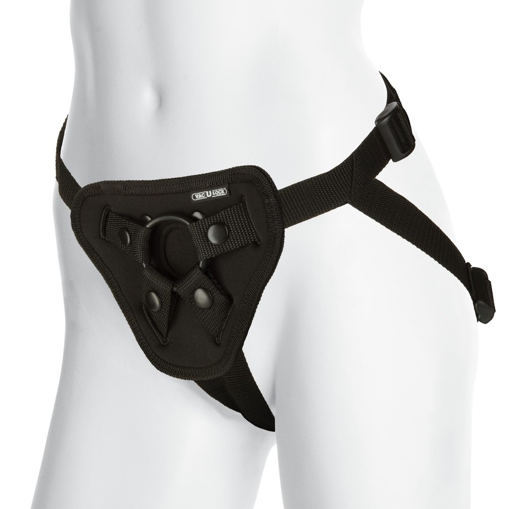 Doc Johnson Vac-U-Lock Platinum - Luxe Harness with Plug - Black