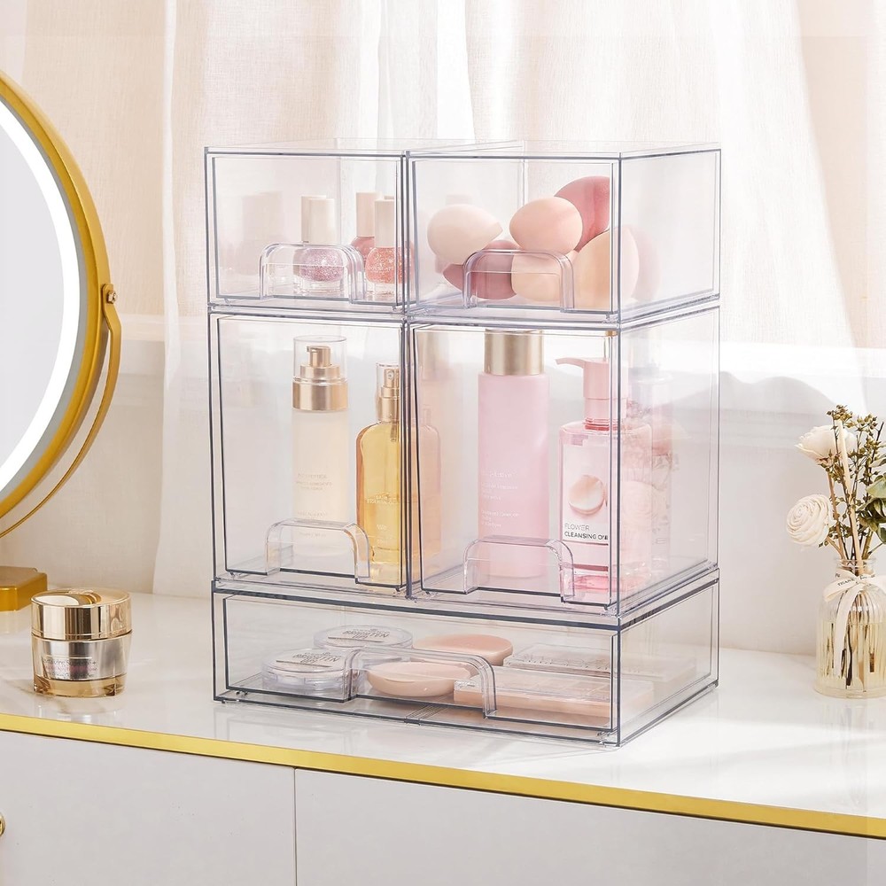 Stackable Storage Drawers with Non-Slip Design - Organize Any Space Effortlessly