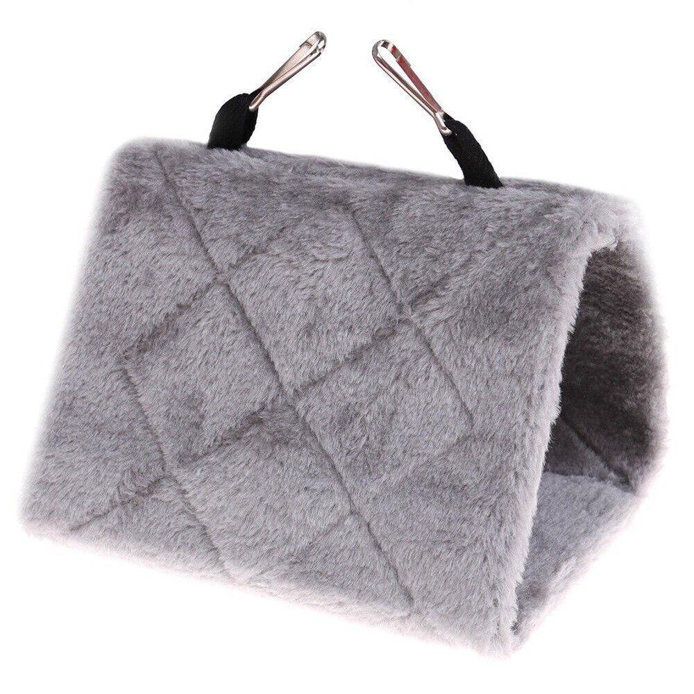 Soft Plush Parrot Hammock Grey Hanging Cave Swing Toy Small/medium Bird