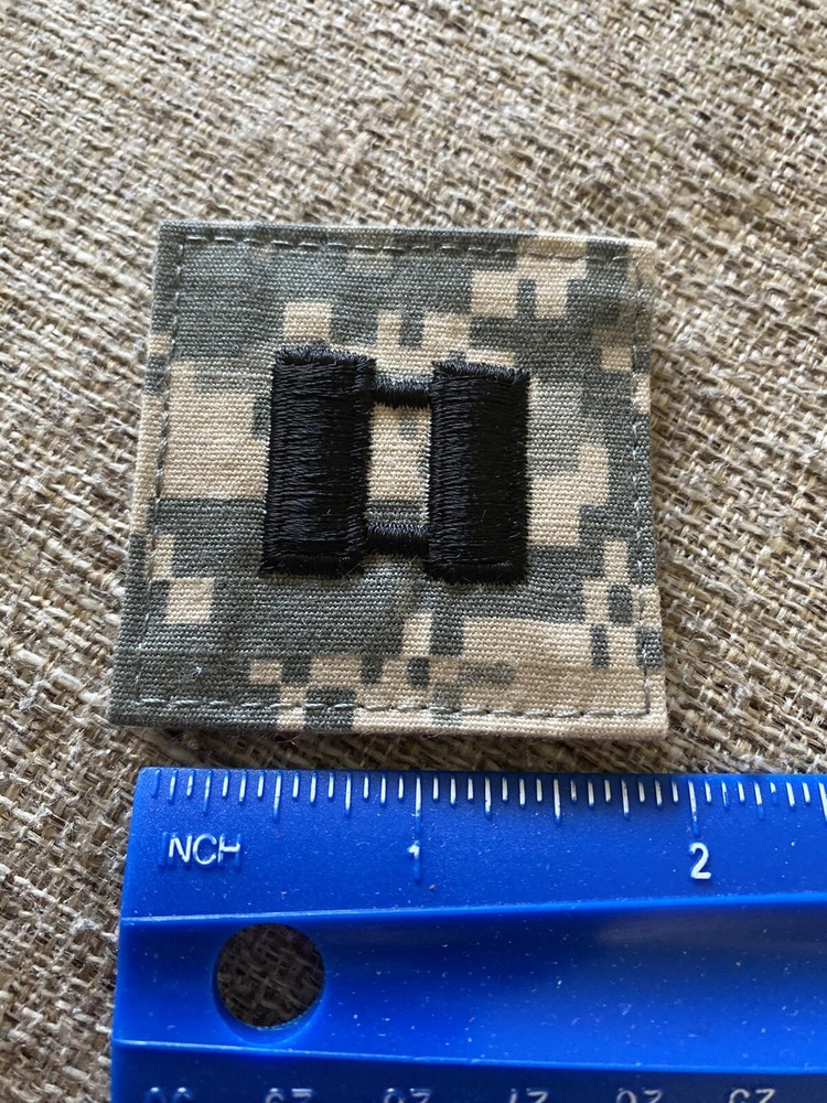 US Army Captain CPT O-3 Rank ACU Hook / Loop Pattern Military Patch INV6303