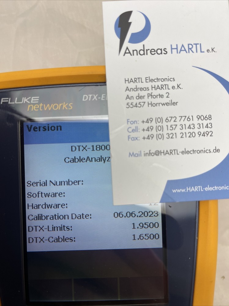 *** Fluke DTX ELT 1200 DTX 1800 calibration + INTERNAL DATE will be changed! ***