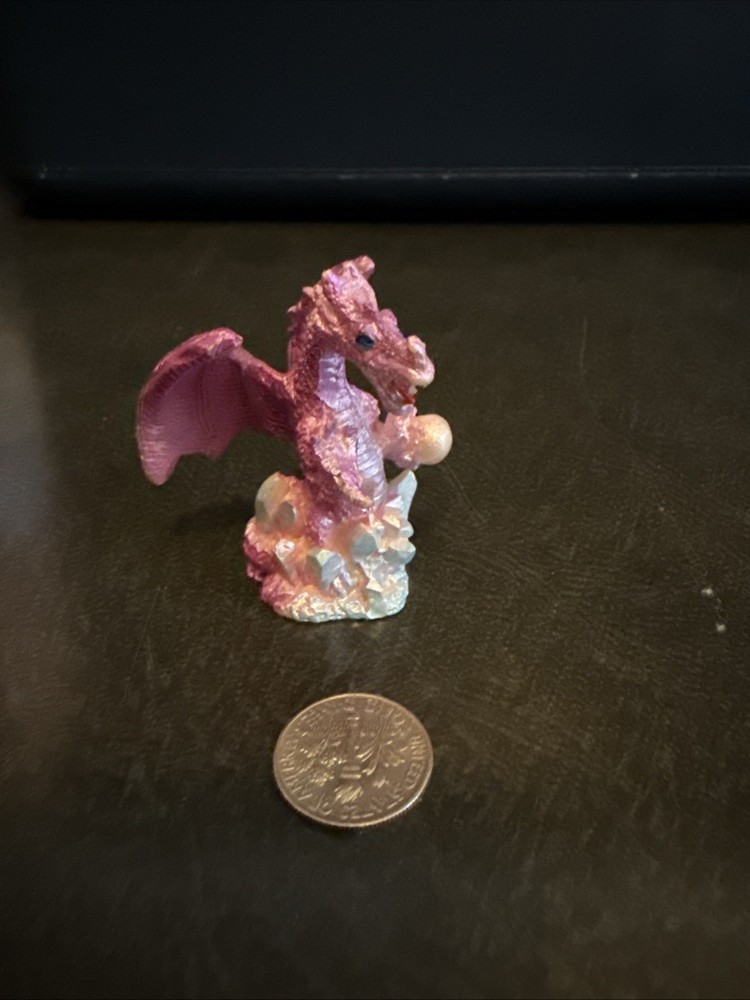 Tiny Pink Dragon With Pearl Detailed