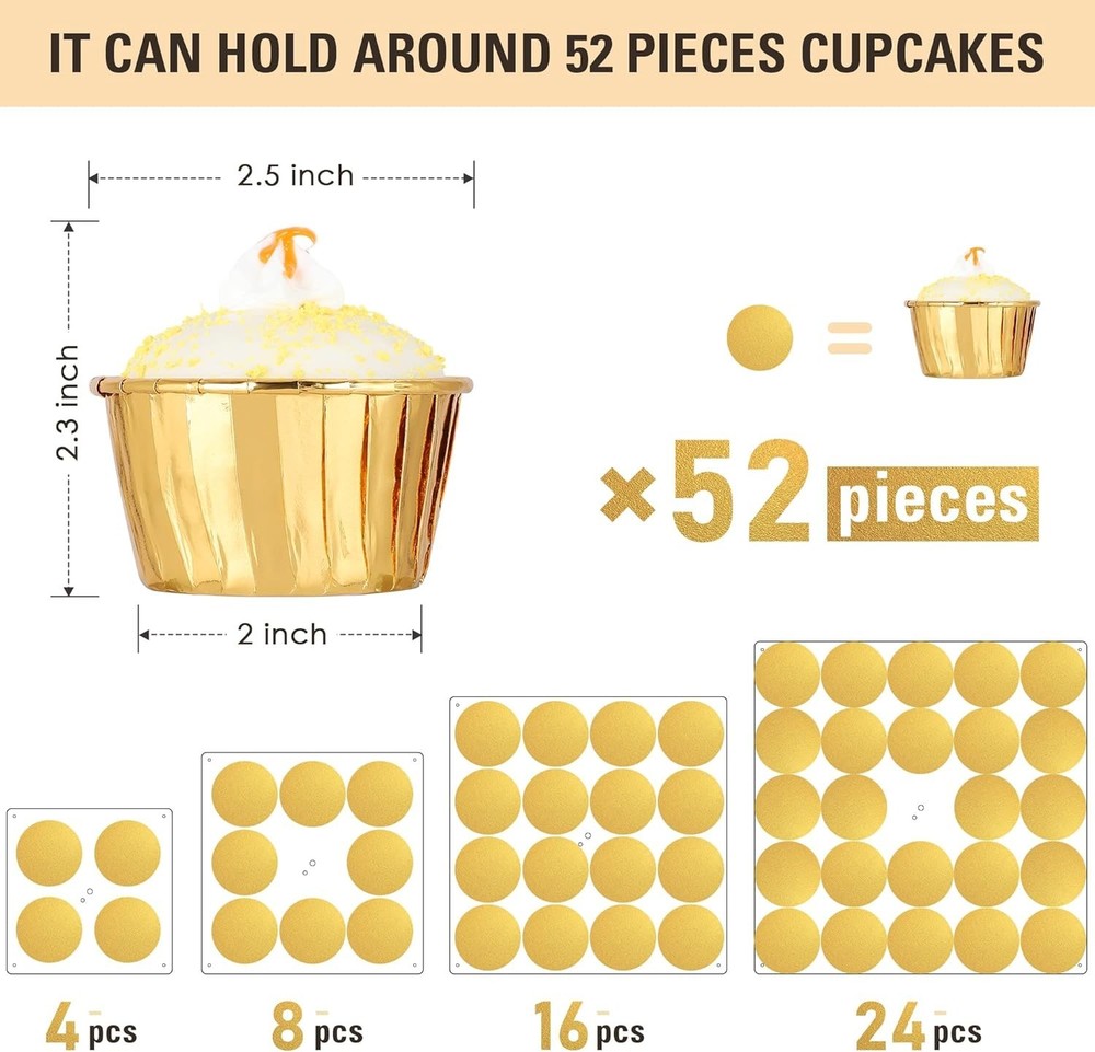 Versatile 4-Tier Cupcake Holder with LED String Lights - Durable Acrylic Design