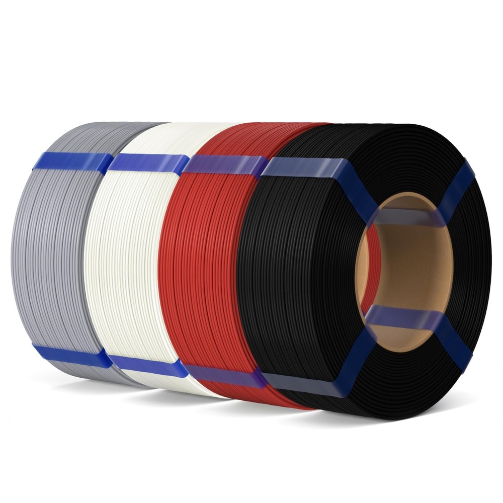 4KG 1.75mm 3D Printer Filament Bundle - No Spool, High Precision, Black, White,