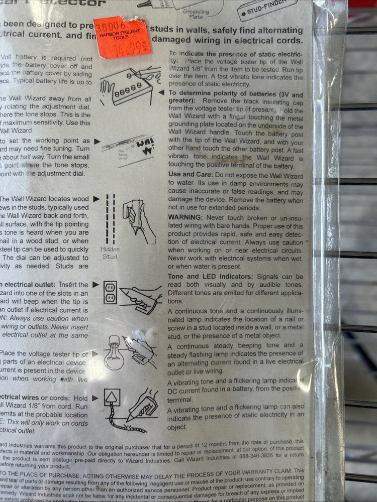 Wall Wizard precision stud finder and electrical detector