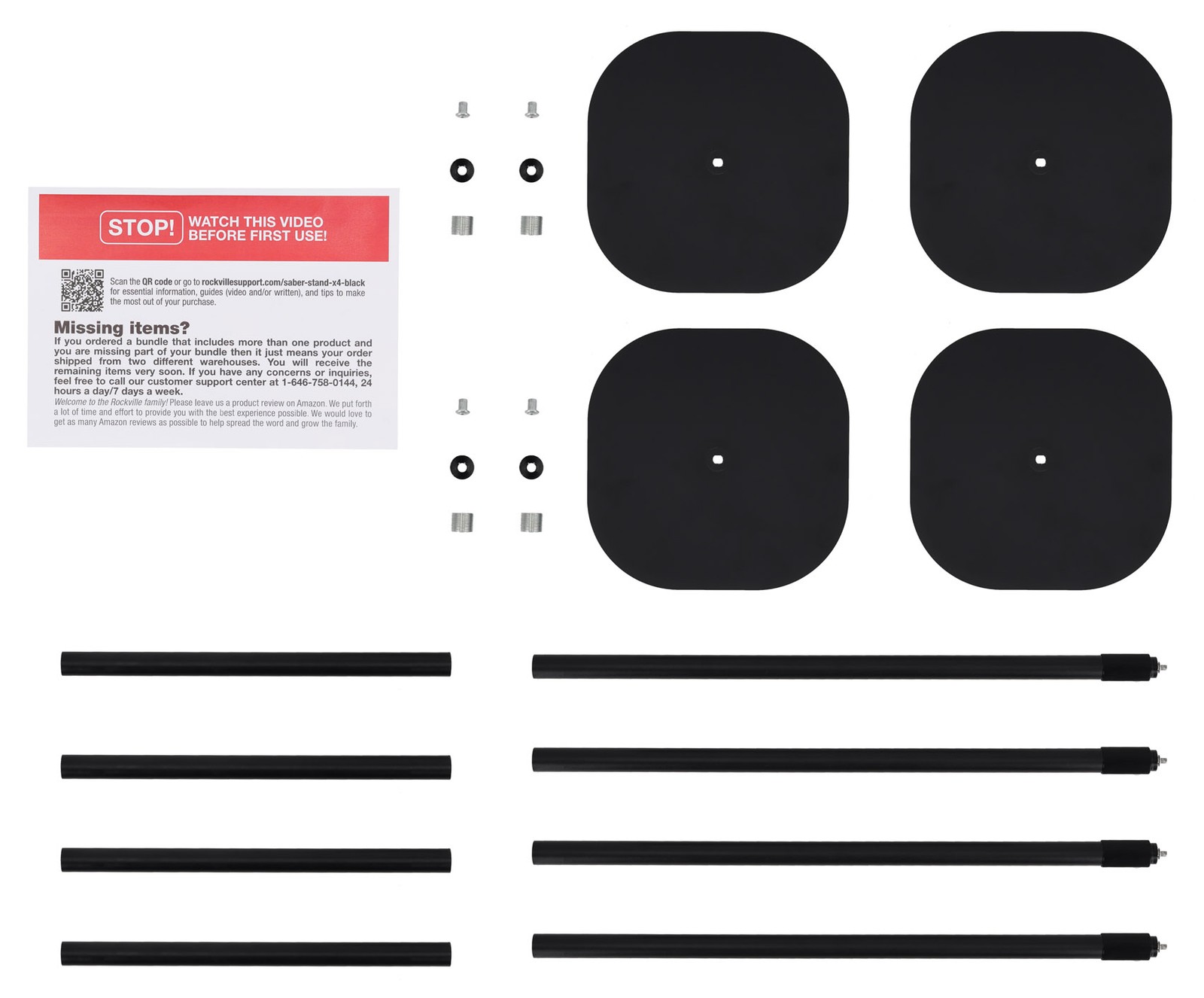 Rockville SABER STAND X4 BLACK Stands for Rock Saber Lights+Travel Bag (4 PACK)