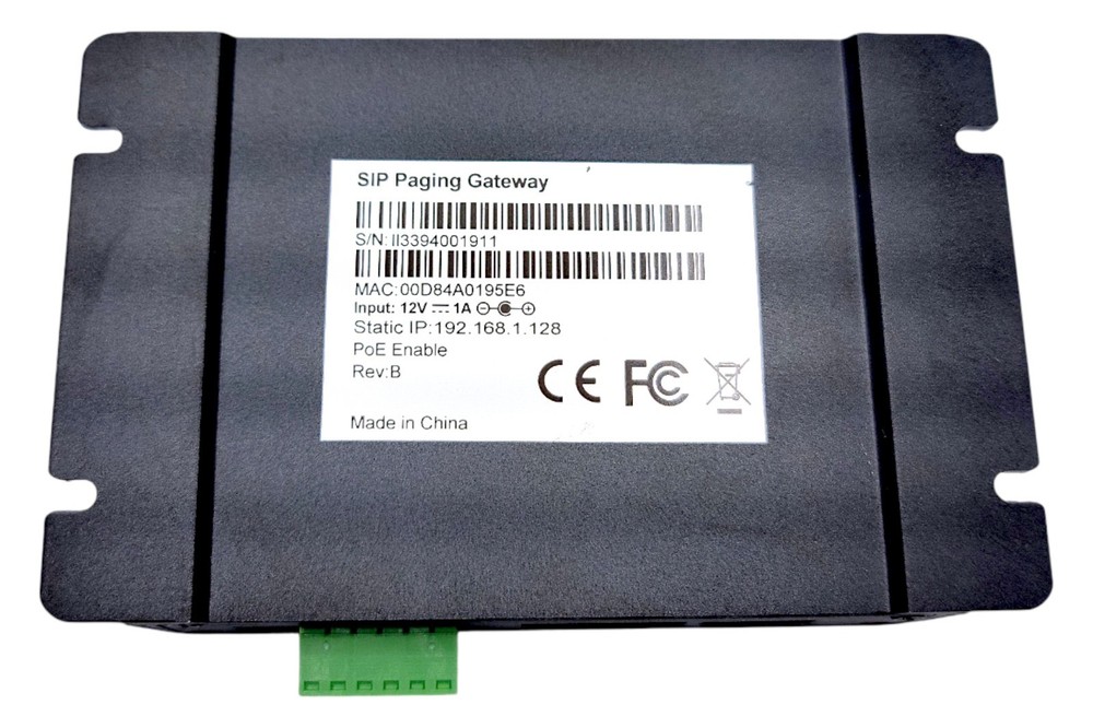 SIP Paging Gateway | PoE Enabled | VoIP to Analog Paging & Intercom Adapter