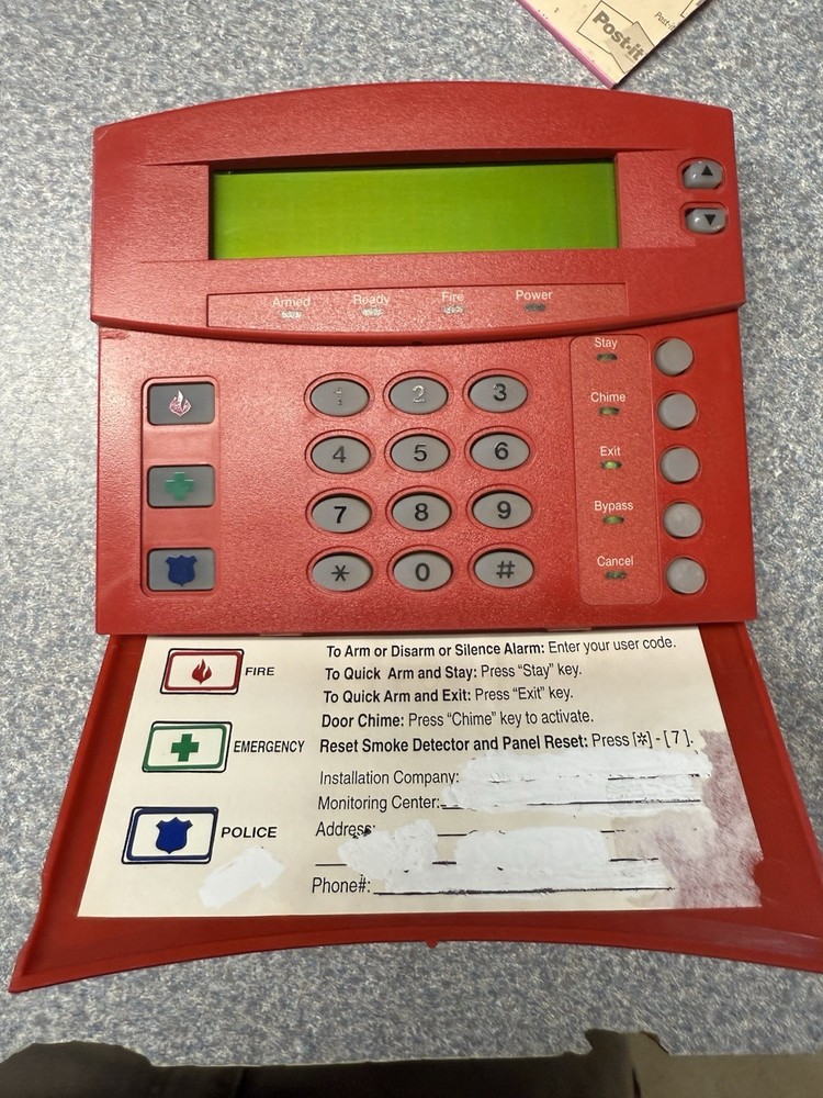 CADDX GE Security Interlogix NX-148E CF LCD Fire Keypad