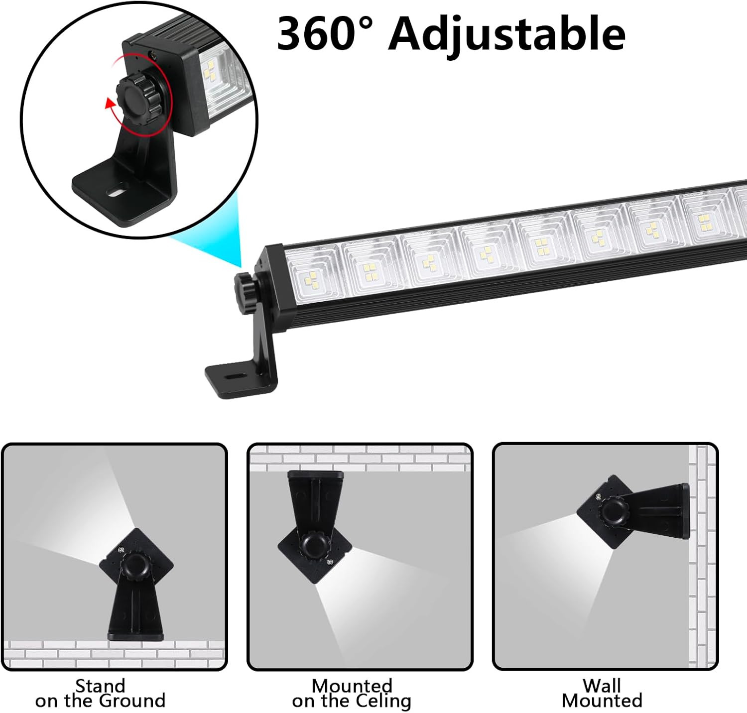 2 Pack 24W LED Shop Light Plug-In Garage Light with 6.5FT Cord