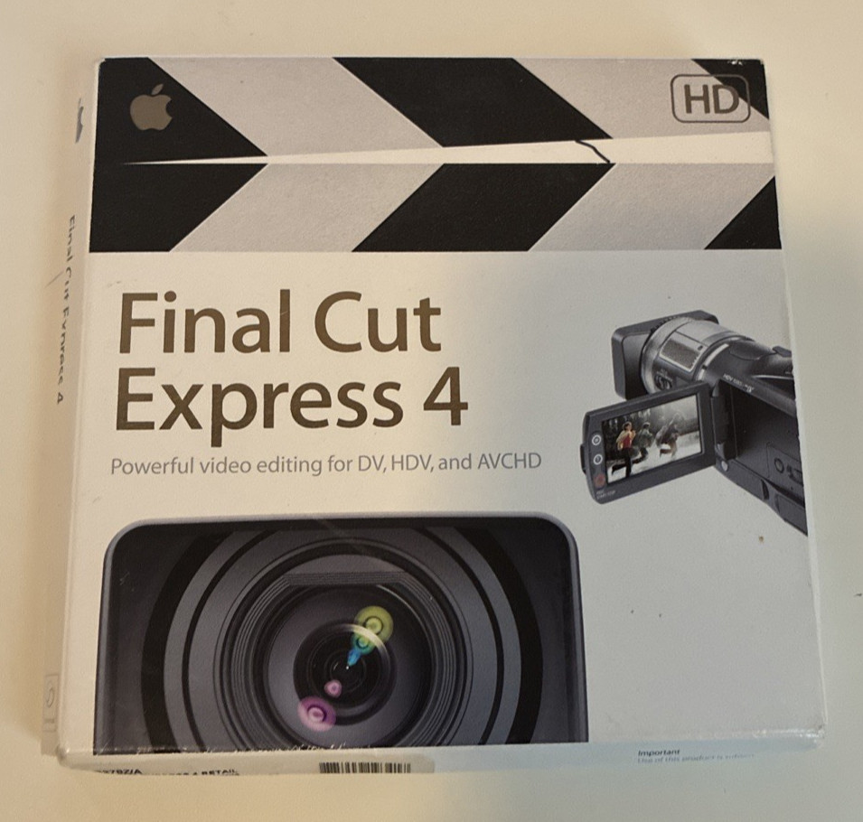 Apple Final Cut Express 4 HD Video Editing Software CIB Complete Mac
